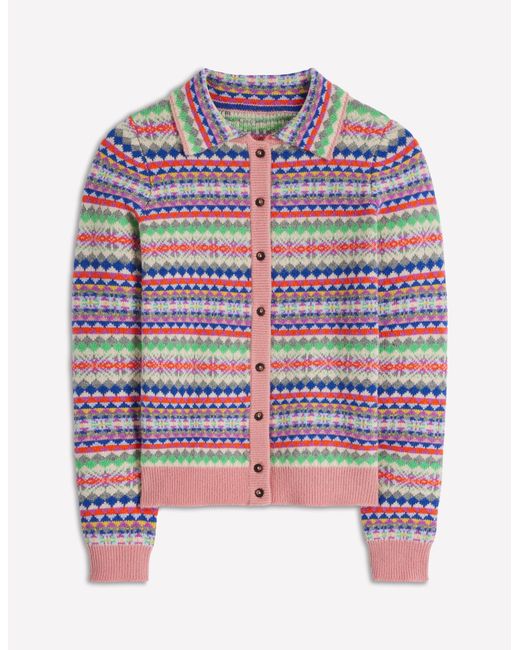 Boden Blue Edie Fair Isle Knitted Shirt