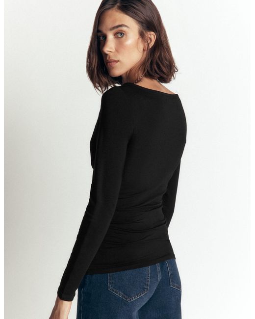 Boden Black Gathered Detail Long Sleeve