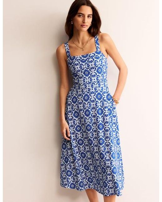 Boden Blue Bridget Midi-Kleid Aus Ponte Damen