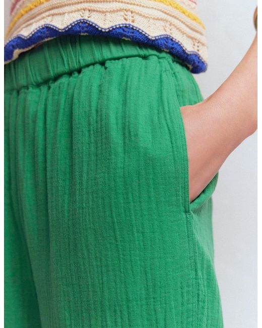 Boden Green Double Cloth Crop Trousers