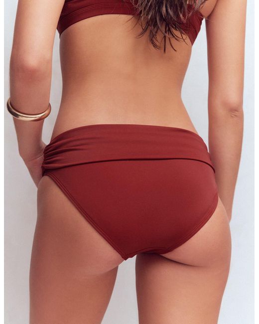 Boden Red Classic Fold Bikini Bottoms