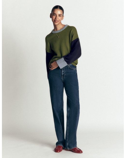 Boden Green Lucy Relaxed Cotton Jumper