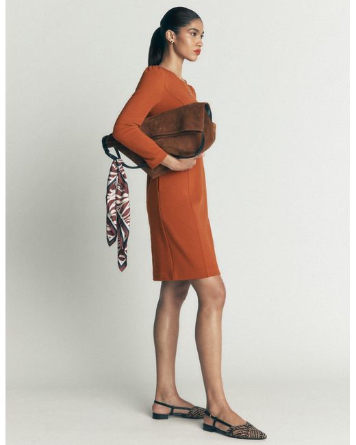 Boden Brown Marla Seamed Ottoman Dress