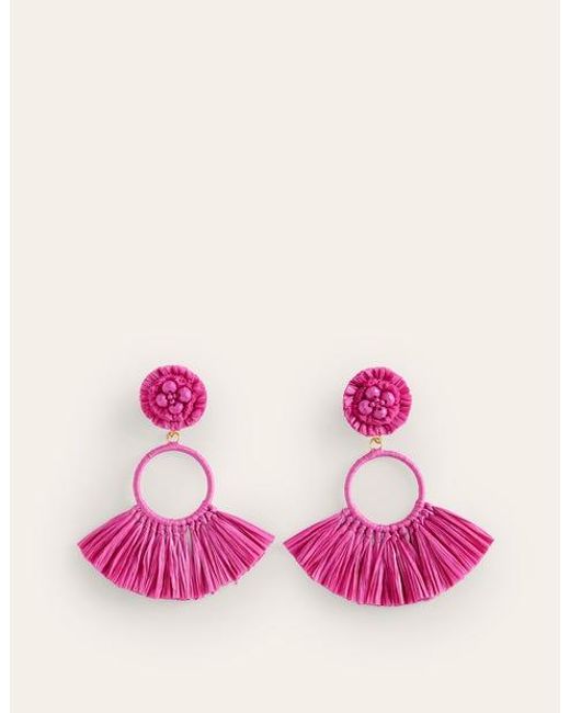Boden Pink Tassel Ring Earrings