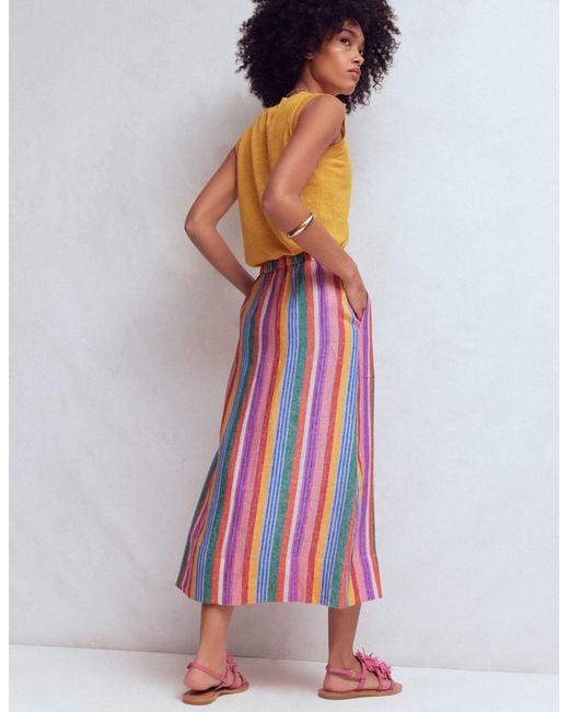 Boden Natural Layla Linen Skirt