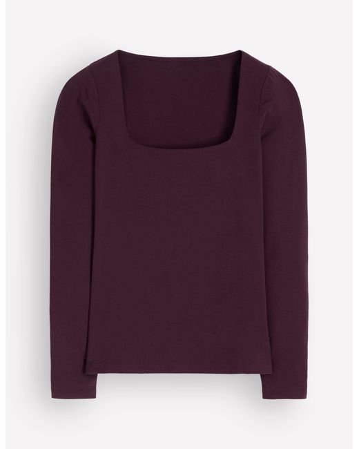 Boden Blue Double Layer Square Neck Top