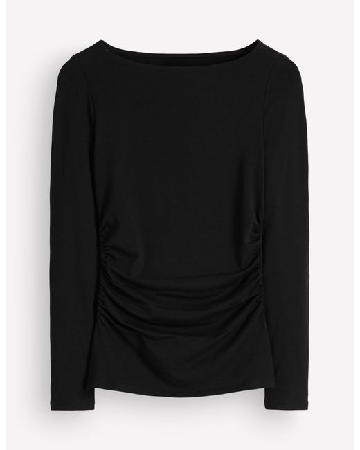 Boden Black Gathered Detail Long Sleeve
