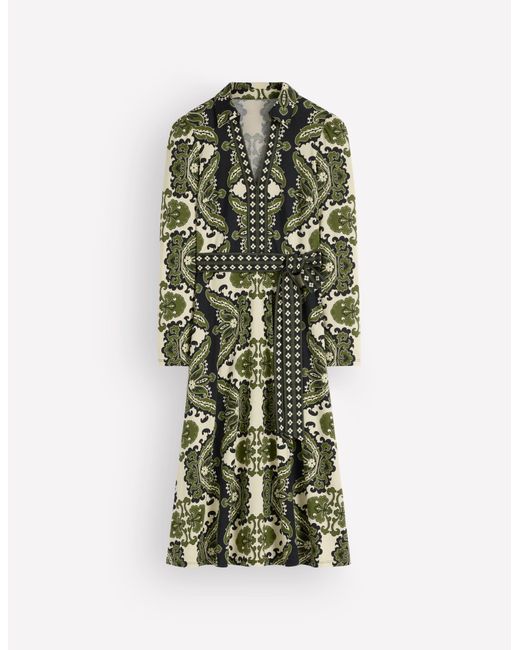 Boden Green Imogen Collared Jersey Dress