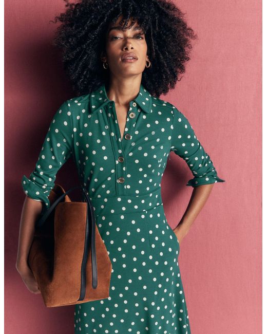 Boden Blue Etta Piping Detail Ponte Dress
