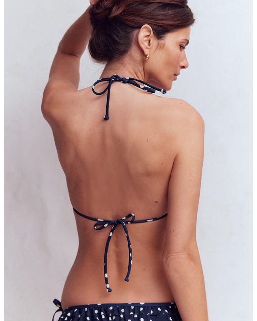 Boden Blue Ruffle Bikini Top
