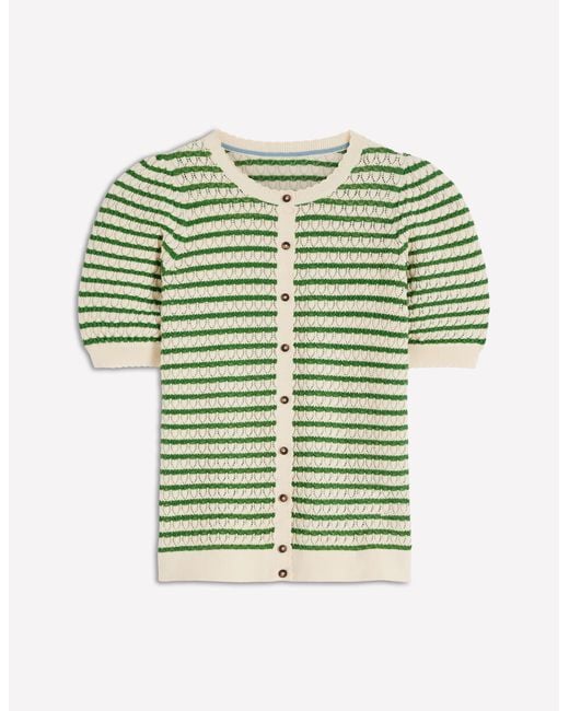 Boden Green Dot Pointelle Cardigan