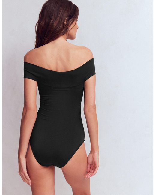 Boden Black Bardot Wrap Swimsuit