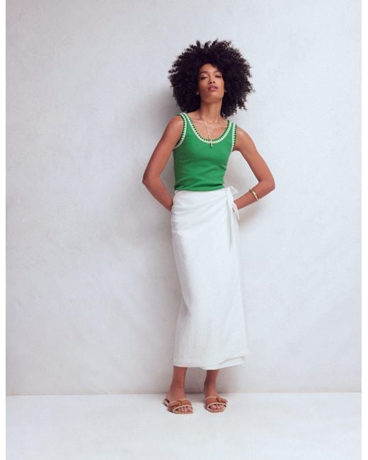 Boden Green Maddie Trim Detail Vest Top