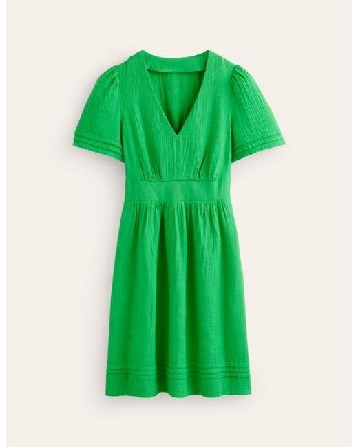 Boden Green Eve Double Cloth Short Dress