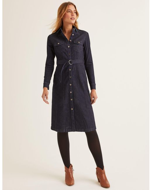 Boden Lena Denim Shirt Dress Rinse Indigo in Blue Lyst