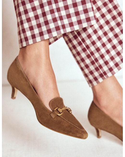 Boden Brown Iris Spitze Loafer Mit Absatz Und Trensendetail