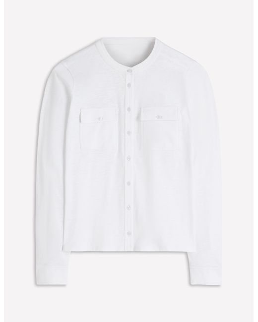 Boden Gray Topstitched Pocket Shirt