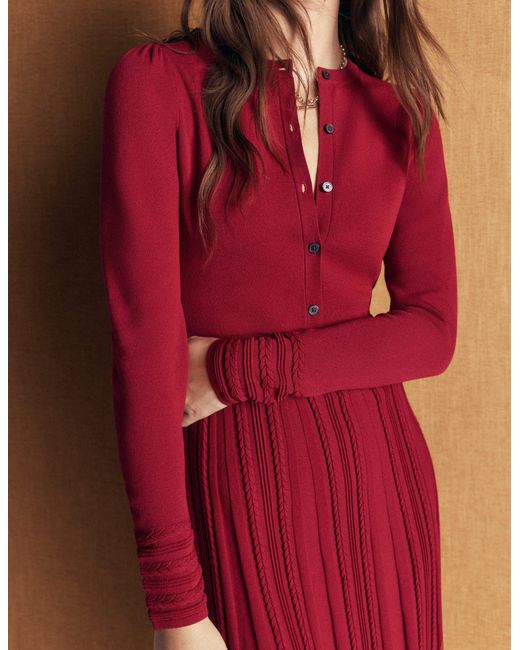 Boden Red Cable Stitch Knitted Dress