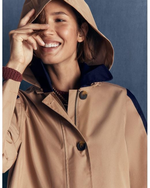 Boden Blue Colour Block Raincoat