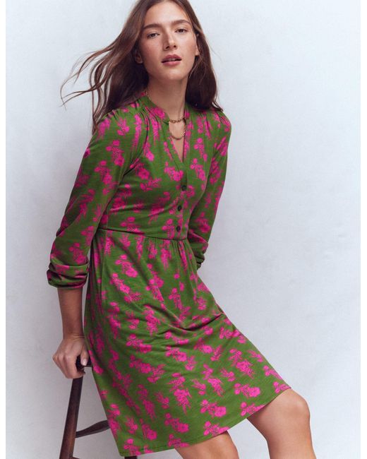green emerald velvet dress Tala Tiered Jersey Maxi Dress-Pink, Flourishing Meadow main image 1