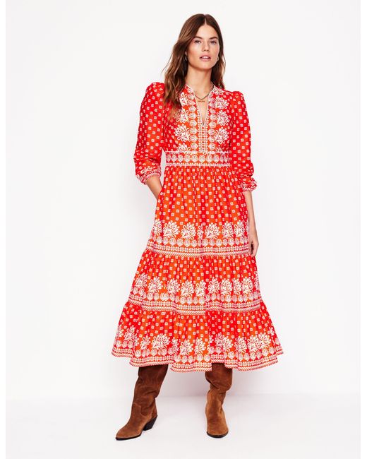 Boden Red Midi Dress