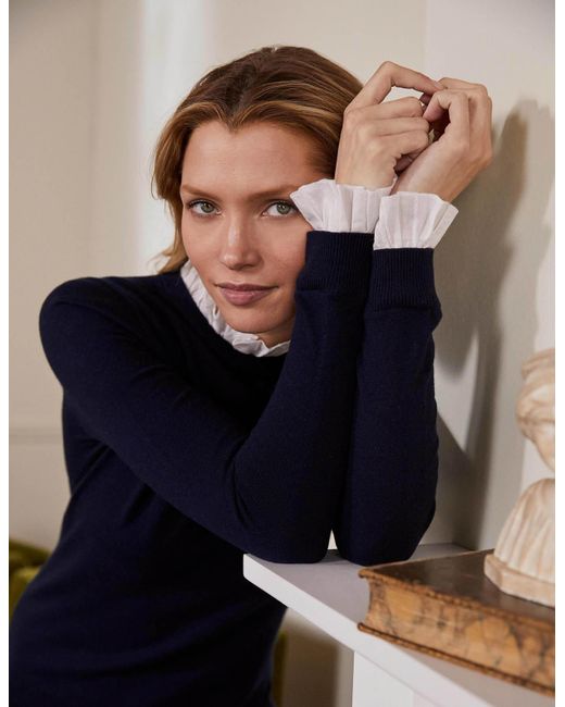 Boden Beatrice Knitted Dress in Navy 