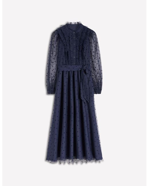 Boden Blue Tulle Ruffle Maxi Dress