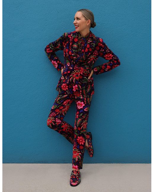 Boden Red Marylebone Blazer Aus Samt