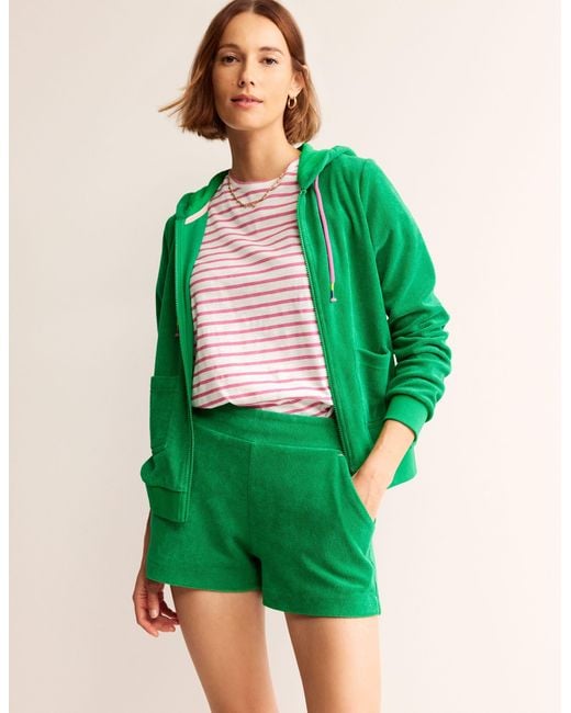 Boden Green Towelling Shorts
