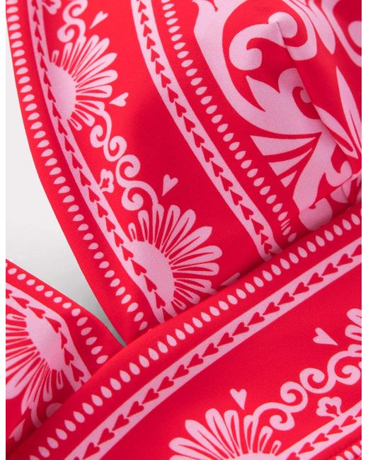 Boden Red Porto V-Neck Bikini Top