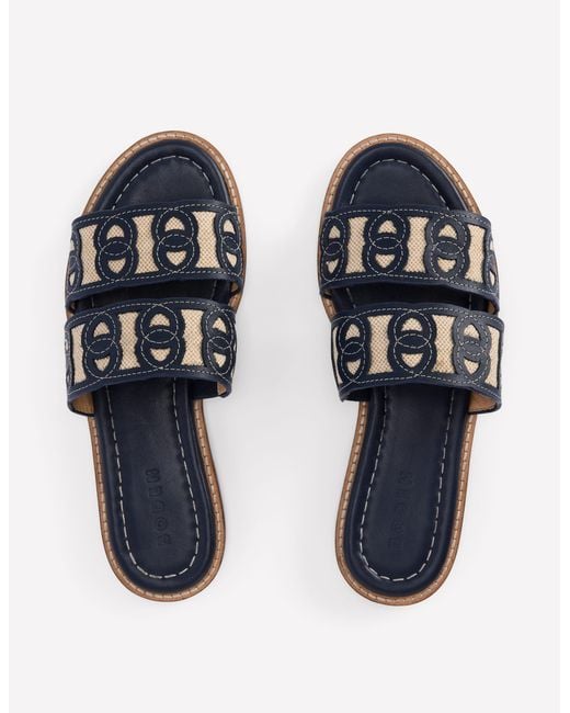 Boden White Interlocked Flat Sandal