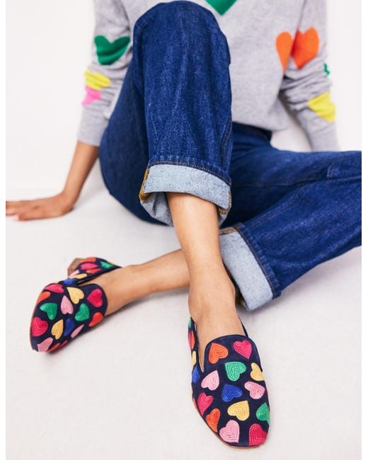 Boden Multicolor Slipper Cut Loafermulti Hearts