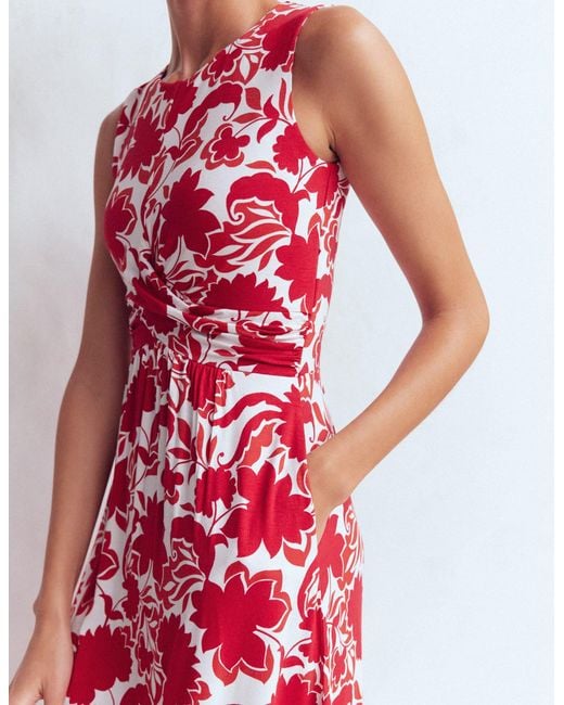 Boden Red Zara Cross Waist Jersey Dress