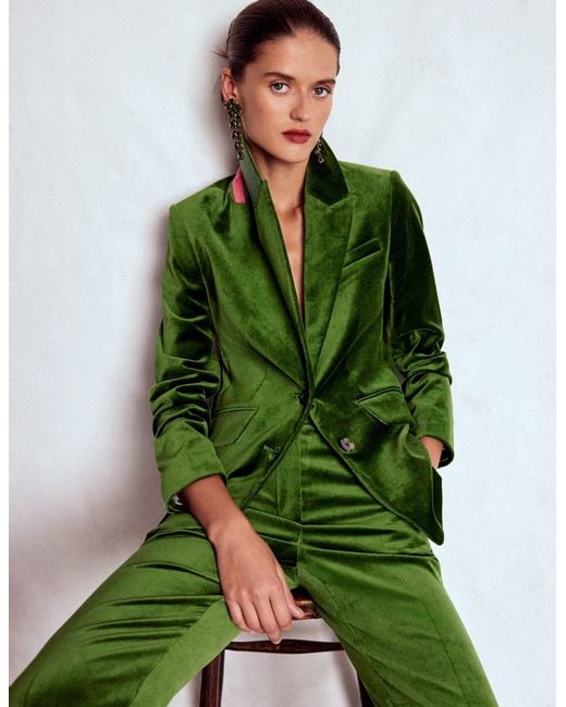 Boden Green Stamford Velvet Blazer