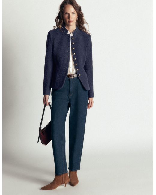 Boden Blue Hereford Boiled Wool Jacket