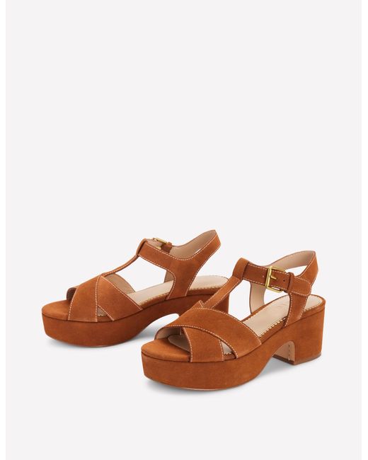 Boden Brown Cut Out Wedge Sandal