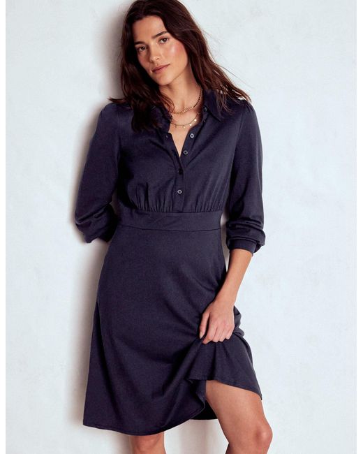 Boden Orla Short Jersey Shirt Dress in Blue | Lyst UK