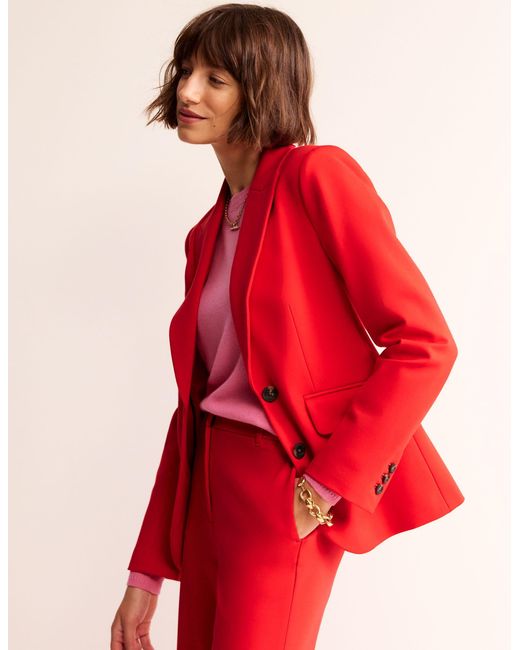 Boden Red Marylebone Ponte-Blazer-Granatapfel