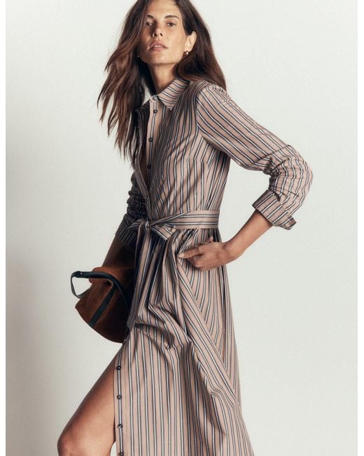 Boden Brown Alexa Cotton Midi Shirt Dress