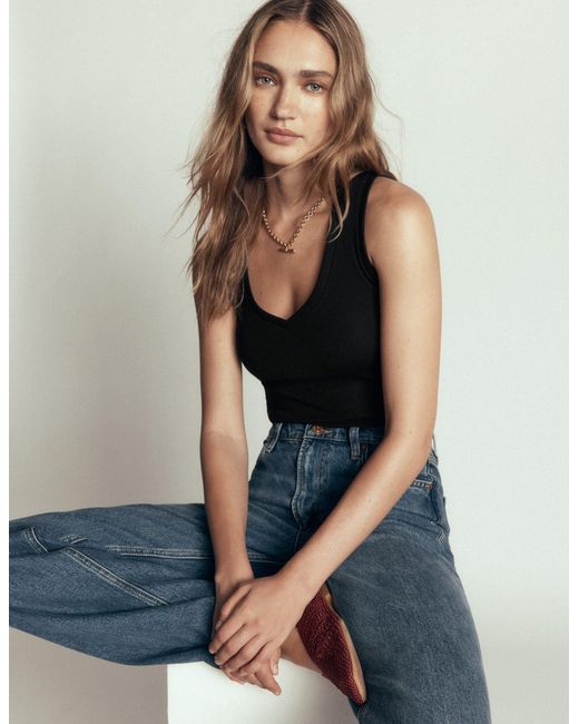 Boden Blue Annie Basic-Top Mit V-Ausschnitt