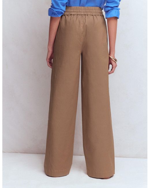 Boden Blue Greenwich Tie Waist Trousers