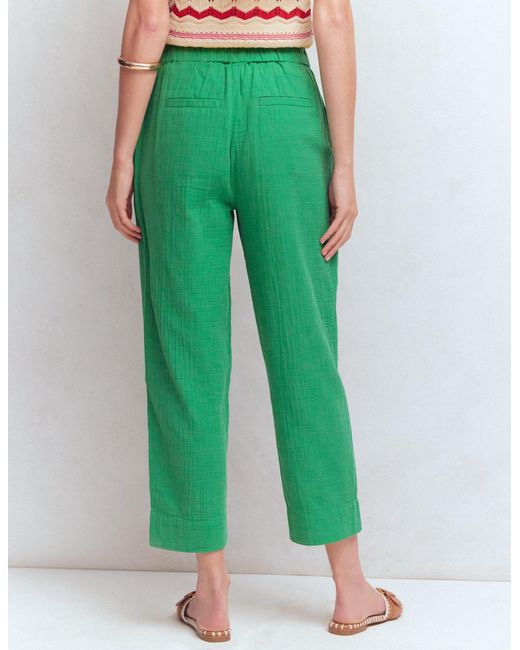 Boden Green Double Cloth Crop Trousers