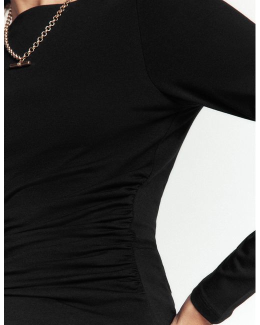 Boden Black Gathered Detail Long Sleeve