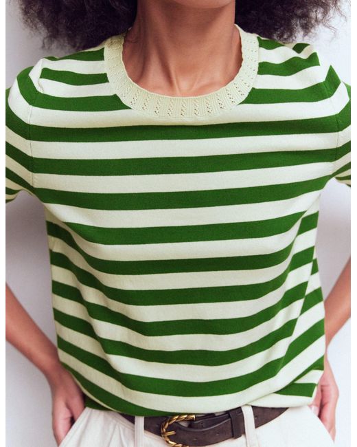 Boden Green Emilia Cotton Crew T-Shirt
