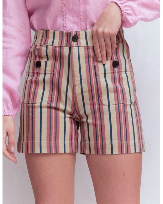 Boden Purple Primrose Denim Shorts