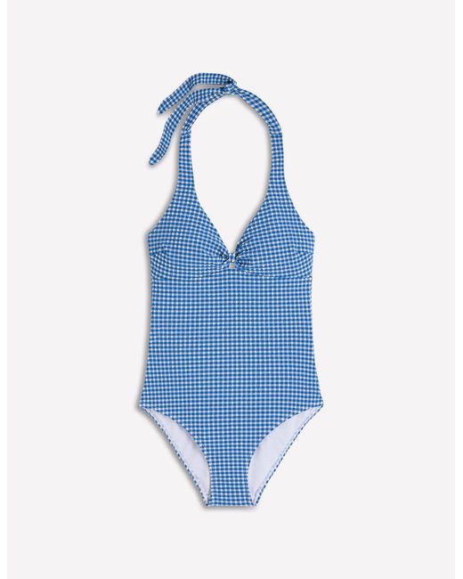 Boden White Bow Halter Swimsuit