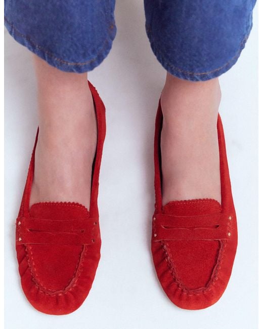 Boden Red Classic Penny Loafers