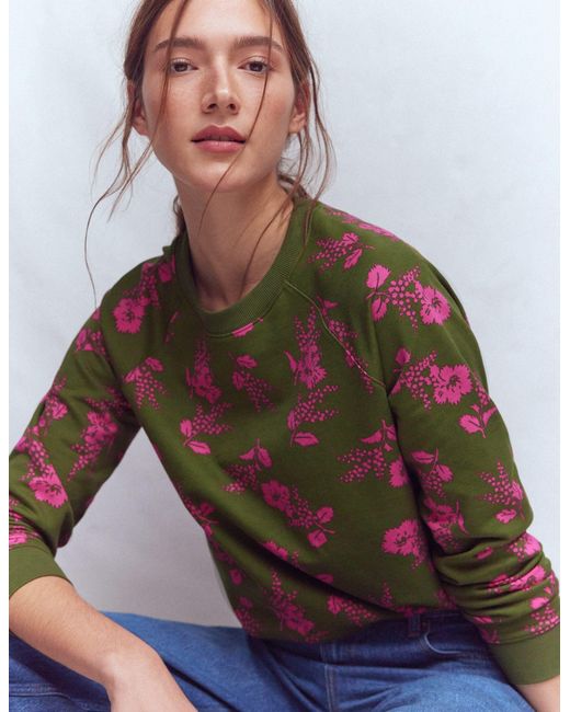 Boden Green Rosa Printed Sweatshirt
