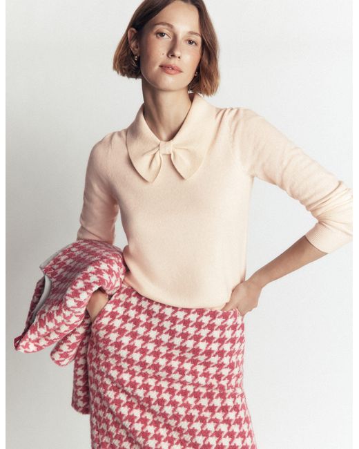 Boden Red Bow Neck Knitted Jumper