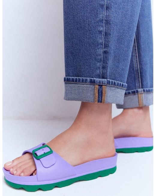 Boden Blue Lyla Single Buckle Sliders